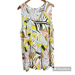 2/$25 Lane Bryant Swing Abstract Art Soft Stretch Business Casual Tank Top 22/24